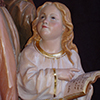 Saint Mary - painted pine wood - detail - hand carved in Val Gardena by Helmut Perathoner