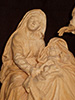 Holy family in stone pine for nativity - detail