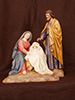 Holy family in stone pine painted for nativity