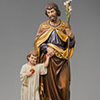 St. Joseph with Jesus - life-size - painted and decorated with pure gold - Helmut Perathoner