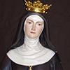 Saint Ottilie painted - detail - Woodcarver Perathoner Helmut