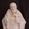 Sculpture in wood, half-body with crystal eyes, Saint Padre Pio of Pietrelcina - Sculptor Perathoner Helmut in Val Gardena - www.perathoner.com